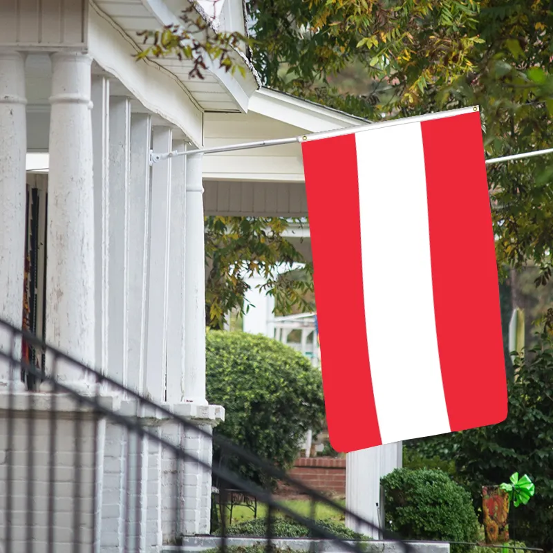 Vente en gros de bannières de pays personnalisées matériaux en polyester drapeau autrichien 90*150 cm drapeaux autrichiens drapeau à trois niveaux
