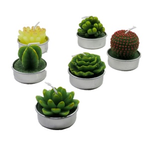 Mini Succulent Cactus <strong>Green</strong> <strong>Candle</strong> for Home Decorations - Product Image 1