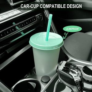 24oz Reusable PP Plastic Tumblers Lid Straw Color Changing Thermal Insulation 0-6h Contemporary Style Wholesale Party Festival - Product Image 6
