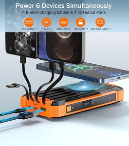 แบตเตอรี่สำรองพลังงานแสงอาทิตย์ 16000mAh พร้อมพอร์ต USB คู่ ช่องเสียบ Micro USB และ Type-C แบตเตอรี่ลิเธียมโพลิเมอร์ - Product Image 2