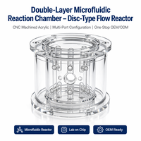 Chambre de réaction microfluidique à double couche usinée par CNC, réacteur à disque PMMA, laboratoire sur puce, synthèse chimique, OEM/ODM personnalisé