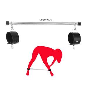 Manette in Pelle con Barra Divaricatrice in Acciaio, Giocattoli BDSM per Coppie, Accessori Fetish per Adulti - Product Image 1