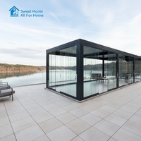 Pergola bioclimatique en aluminium Sweet Home, à toit solide à lames orientables motorisées, sur mesure, pour balcon, terrasse extérieure, auvent pare-soleil