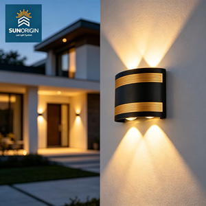 Appliques murales LED modernes pour jardin, luminaire extérieur/intérieur, luminaire extérieur chinois, lampe murale vintage noire - Product Image 4
