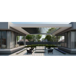 Pérgola de <span class=keywords><strong>Aluminio</strong></span> 6063 T5 <span class=keywords><strong>para</strong></span> Jardín, Kit de Pérgola Metálica Independiente de Gran Tamaño Personalizable con Persianas Enrollables Resistentes al Viento - Product Image 5