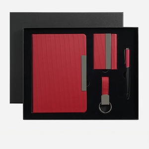Geschäftliche Werbegeschenkbox-Set Notizbuch Kartenbox Schlüsselanhänger Stift PU-Leder Siebdruck Personalisierung <span class=keywords><strong>MNQ</strong></span> - Product Image 2