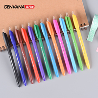 Marqueurs d'art GENVANA en gros, stylos à dessin à l'encre aqueuse, 12 couleurs vibrantes, pointe en plastique, pour le dessin et le gribouillage