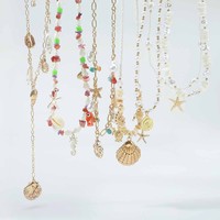 Collier bohème en coquillages et étoiles de mer, perles et pierres concassées, superposé, à porter autour de la clavicule, idéal pour les vacances à la plage