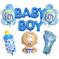 Ensemble de ballons personnalisés pour révélation du sexe du bébé, lettres garçon fille, ballon en aluminium en forme de biberon, fête de naissance
