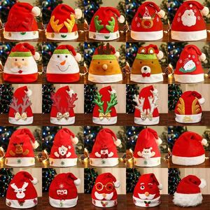Wholesale Embroidered Cartoon Pattern Santa Claus <b>Hat</b> Flannelette Kids Christmas <b>Hats</b> for Adults - Product Image 3