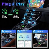 Nouveauté : Adaptateur sans fil universel intelligent USB CarPlay pour voiture avec BT5.0 et écran adaptatif - Mini dongle portable pour voitures