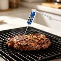 Thermomètre alimentaire numérique étanche ℃ / ℉   Commutateur de maintien des données Max/Min -50~300 ℃   Thermomètre à viande à piles LR44 pour la cuisine