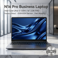 Nuovo Design Laptop Notebook Computer Intel Core Ultra 5 125H 16 Pollici per Ufficio e Studenti, Fornitura all'Ingrosso OEM ODM da Fabbrica
