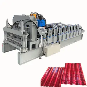 Pabrik Tiongkok double step metal panel atap ubin roll membentuk mesin lini produksi