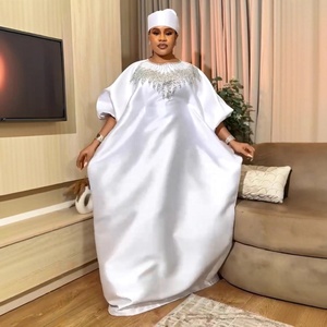 Conjunto de Vestido Blanco Boubou de Moda Africana de Alta Calidad para Mujer Rica, con Pañuelo, Dos Piezas, Vestidos Maxi para Mujer, K1138 - Product Image 1