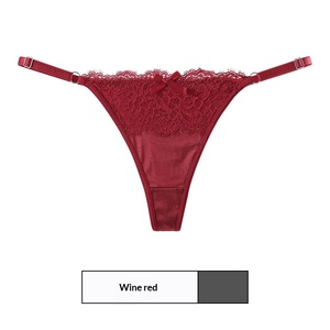 String sexy respirant à nœud papillon et dentelle, taille basse, avec ceinture fine réglable pour femme - Product Image 6