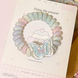 Bandeau pour cheveux en forme de papillon dégradé, cordon téléphonique, fille, mignon, bande élastique pour cheveux, fille, haute élasticité - Product Image 4