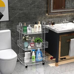 3-टियर ऐक्रेलिक यूटिलिटी रोलिंग कार्ट मल्टीफंक्शन स्टोरेज गाड़ी - Product Image 5