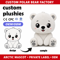 Peluche personnalisée Ours polaire, figurine arctique, animal en peluche, poupée douce, conception OEM ODM
