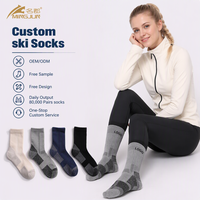 Le plus récent logo personnalisé impression numérique tricoté adulte laine mérinos contrôle de l'évacuation de l'humidité chaud hiver équipage Sport de plein air chaussettes corps