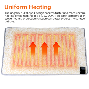 Kattenverwarmingskussen Binnenshuis, Temperatuur Verstelbaar Kitten Verwarmingskussen Pasgeboren Met 12vdc Veilige Spanning En Machine Wasbaar S 17*12 Inch - Product Image 5