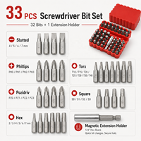 Jeu de 33 embouts de tournevis professionnels en acier GOF, kit d'outils manuels de bricolage, embouts hexagonaux à dégagement rapide, embouts plats, embouts Phillips, embouts spéciaux pour perceuse