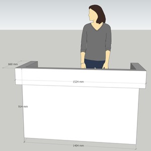Mostrador de Recepción Moderno, Pequeño, Verde, con Logotipo Gris Grande, <span class=keywords><strong>Fotos</strong></span> de Tienda Blancas, Económico y Elegante para Gimnasio - Product Image 2