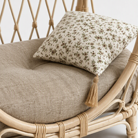 Lit pour animaux de compagnie en rotin tressé avec coussin, style tissé, pour petits chiens, nid pour chat avec oreiller
