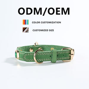 Collares de Cuero Genuino para Mascotas, Transpirables, con Diamantes de Colores, Collares de Cristal de Lujo para Gatos - Product Image 4