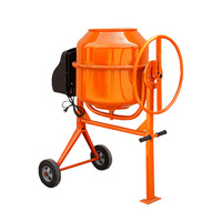 Petite bétonnière électrique horizontale et verticale, mélangeur multifonction à tambour pour ciment, usage domestique et chantier, orange, haute capacité