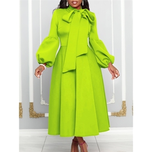 ZHEZHE 2024 primavera nuevo vestido Formal de fiesta elegante <span class=keywords><strong>para</strong></span> damas falda grande dobladillo pajarita cintura alta mangas de burbuja encaje con lentejuelas - Product Image 6