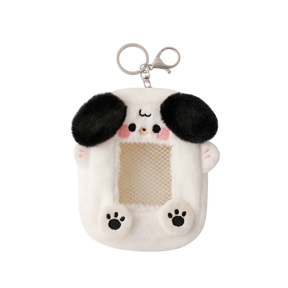 Cute Animal Visual Plush Card Case Student Headphone Coin Purse Keychain