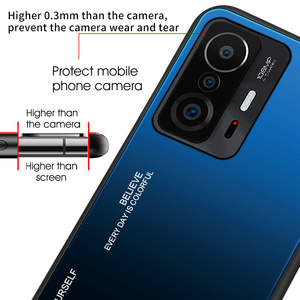 Étui de téléphone de luxe à dégradé de couleurs pour Redmi Note 11 <span class=keywords><strong>Pro</strong></span> <span class=keywords><strong>Xiaomi</strong></span> <span class=keywords><strong>11T</strong></span> <span class=keywords><strong>Pro</strong></span>, coque de téléphone en verre trempé par sublimation pour <span class=keywords><strong>Xiaomi</strong></span> 11 Lite - Product Image 6