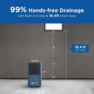 <span class=keywords><strong>Deshumidificador</strong></span> Comercial Moiswell <span class=keywords><strong>de</strong></span> 190 Pintas con Bomba para Sótanos, Uso Industrial, <span class=keywords><strong>de</strong></span> Alta Resistencia, Portátil, para Grandes Espacios y Almacenes - Product Image 4
