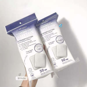 LMLTOP Nouvelle conception de disques démaquillants en <span class=keywords><strong>coton</strong></span> double face de grande taille, douceur, carrés, démaquillants SY456 - Product Image 1