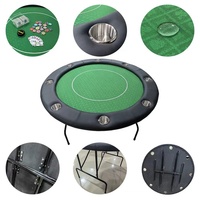 Tables de poker professionnelles personnalisées de luxe, noires, 8 places, diamètre 120 cm, vertes, avec plateau blanc, portables, pour casino.