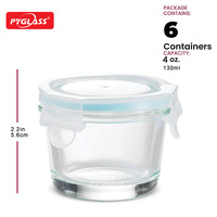 Pyglass Mini-récipient alimentaire hermétique en verre, pot de conservation pour aliments pour bébés en verre borosilicate de haute qualité avec couvercle à verrouillage