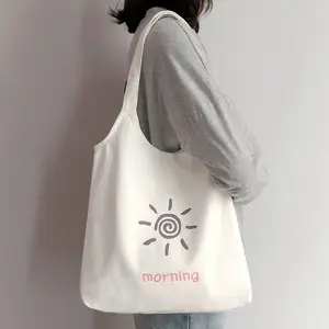 Bolsa de lona de ombro com estampa, bolsa inspirada em estilo coreano, 2021
