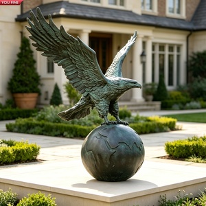 YOUFINE Statues d'<span class=keywords><strong>aigle</strong></span> en bronze, décoratives, avec plumes détaillées, sculpture d'oiseau sauvage pour la décoration de manoirs et de pelouses - Product Image 6