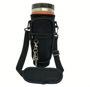 Housse isotherme pour bouteille d'eau de 40 oz avec bandoulière et poche zippée pour les voyages et les pique-niques - Product Image 1