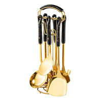 Utensilios de cocina TY2022 OEM/ODM, cuchara de pala de cocina, espátula de acero inoxidable con mango de cerámica de siete piezas, cuchara para sopa