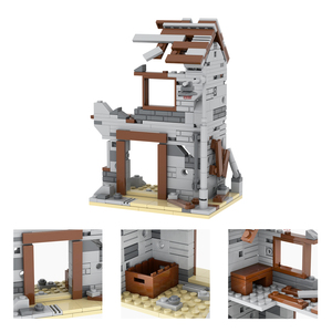 MOC5060 Battlefirld Ruins, 242 Piezas, Serie de Ladrillos, Modelo de Arquitectura de <span class=keywords><strong>Casa</strong></span> Dañada, Bloques de Construcción para Ensamblar, Juguetes para Niños - Product Image 6
