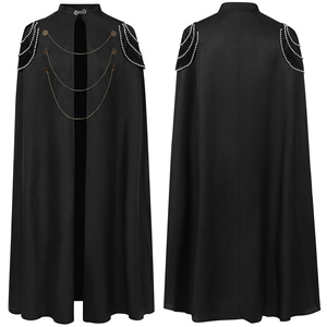 <span class=keywords><strong>Nuevo</strong></span> Medieval mujeres hombres Vintage gótico capa con capucha abrigo Halloween vampiro diablo mago capa bata fiesta Cosplay disfraz - Product Image 4