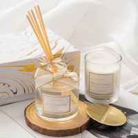 AIKUN - Juego de Velas Aromáticas y Difusores de Aroma Nórdicos Modernos, Marca Privada de Lujo para el Hogar, Caja de Regalo con Velas en Frascos de Vidrio