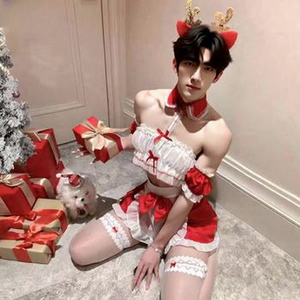 Lingerie Sensuelle <span class=keywords><strong>Homme</strong></span> : Costume de Noël, Robe de Combat, Ensemble Pyjama Saint-Valentin <span class=keywords><strong>Sexy</strong></span>, Uniforme de Séduction Passionnée Pur - Product Image 1