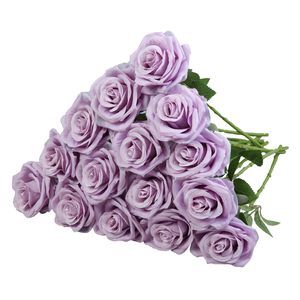 Rosas Artificiales Color Champán, Látex, Tacto Real, Hechas a Mano, Realistas, Venta al por Mayor, para Decoración de Bodas - Product Image 2