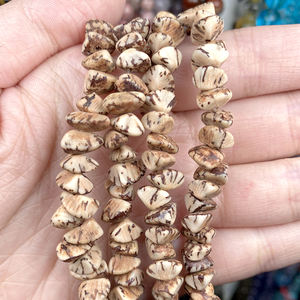 AsVrai U pierre naturelle irrégulière en bois Bodhi puces Oblate entretoise perles rondes en vrac pour la fabrication de bijoux accessoires de bricolage en gros - Product Image 4