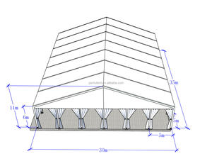 Botte en aluminium résistante de tentes de location d'événement commercial de largeur de 30m avec le tissu de PVC pour la <span class=keywords><strong>réception</strong></span> extérieure de banquets de noce - Product Image 1