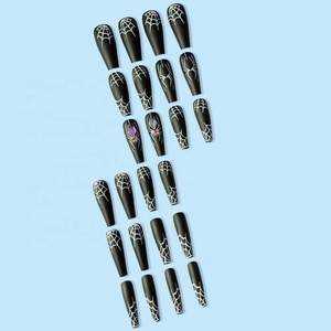 24 <span class=keywords><strong>Uñas</strong></span> Postizas de Ballet Largas con <span class=keywords><strong>Diseños</strong></span> de <span class=keywords><strong>Halloween</strong></span>, <span class=keywords><strong>Uñas</strong></span> Postizas de Araña Oscura para Usar, <span class=keywords><strong>Uñas</strong></span> Postizas de Cobertura Completa, Puntas de Manicura - Product Image 3
