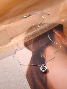 Collier de projection en acier inoxydable avec projection nano couleur de photos et textes, motif 'Je t'aime' en 100 langues, pour le commerce international - Product Image 4